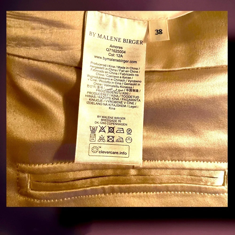 Malene Birger 2023 UNISEX NWOT silken acetate wide leg slacks. 100% authentic - Picture 7 of 7